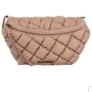 Quilted Crossbody Sling Bag in Blush Pink